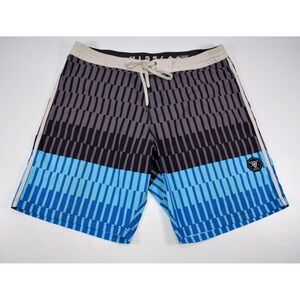 Vissla Board Shorts Coconut Stretch‎ Mens 36 Blue Gray Beach Swim Surf Waist 38"